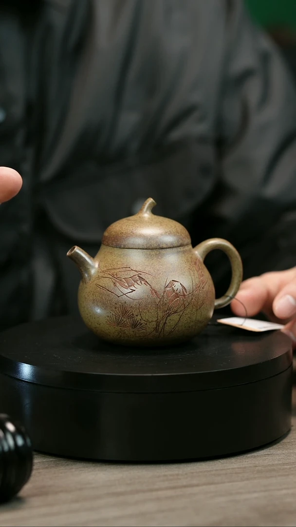 茶壶紫砂京*购H1988李琴柴烧虾趣茄瓜