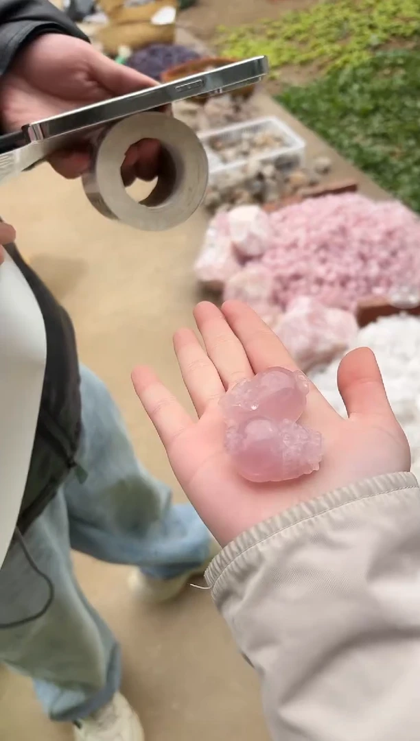 【闪购商品】水晶摆件未镶嵌粉水晶龙龟多样性发一个 499