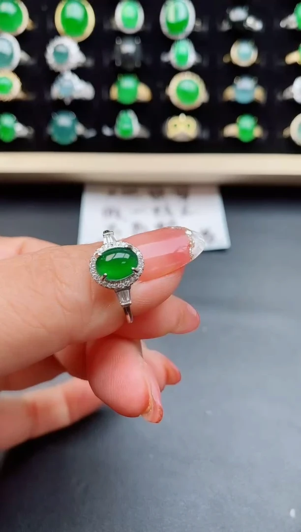 【闪购商品】翡翠戒指银S925镶嵌50805