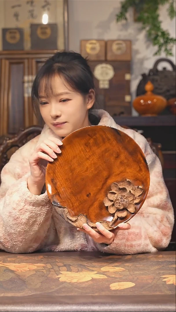 金丝楠小叶桢楠【65】纯手工 整板精雕 大漆干料茶盘