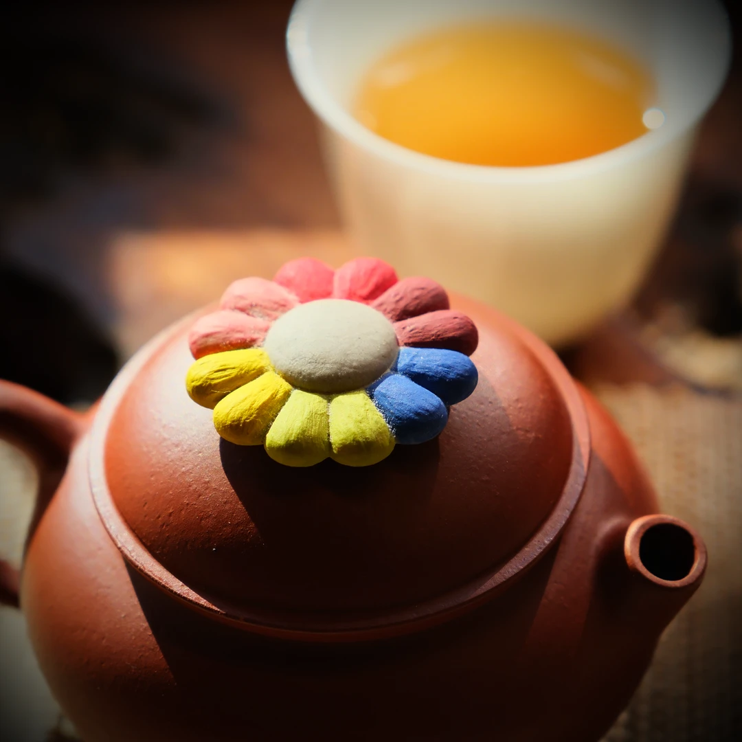 见铭造 原创向阳花100cc紫砂茶壶朱泥文人茶具