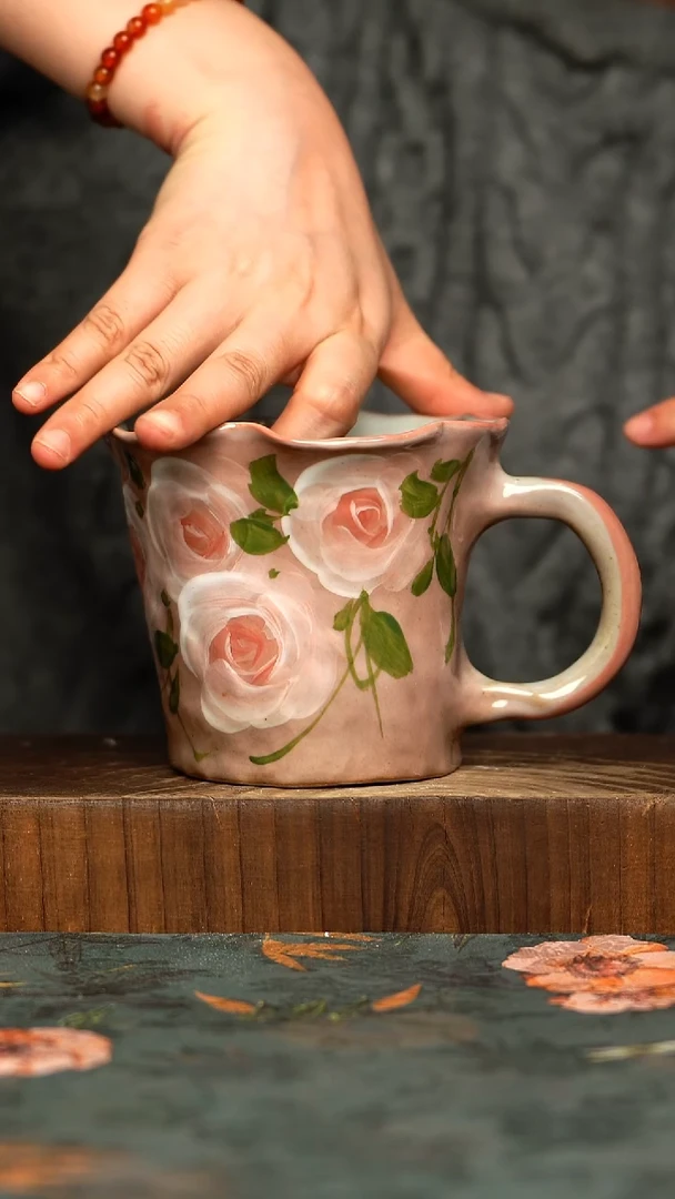 杯釉下彩手工手绘同款陶器