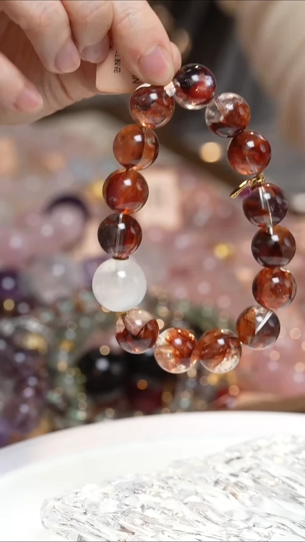 未镶嵌手串水晶牛血红胶花手串·MM0025NOV062L140