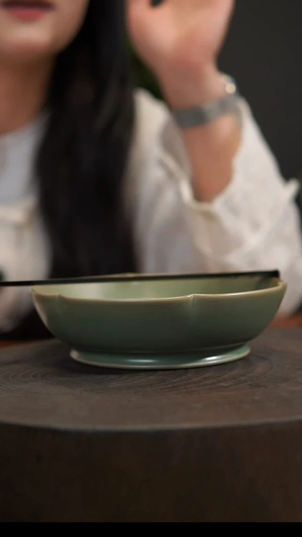 杯子逍**子葵口洗 汝州原产地 原矿老釉