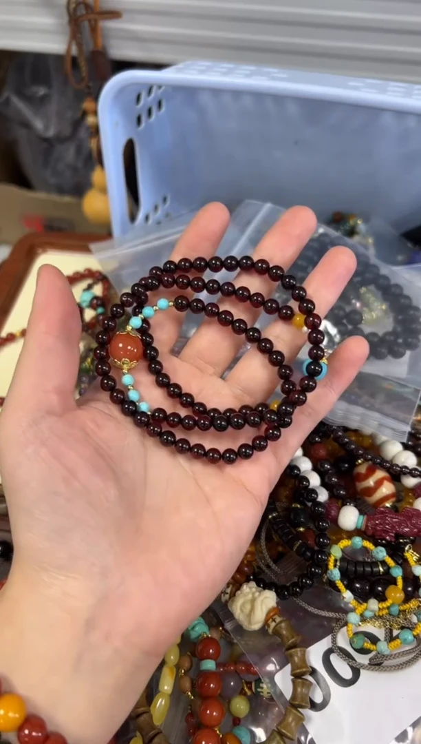 未镶嵌血珀手链琥珀血珀设计款多圈手链[0661]