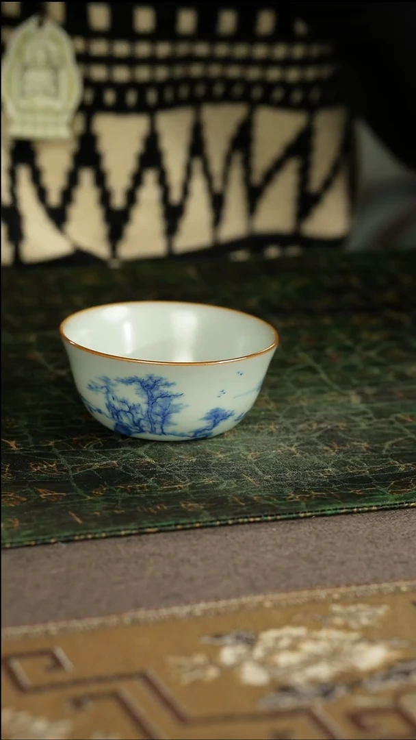 善窑厂汝窑天青山水主人杯