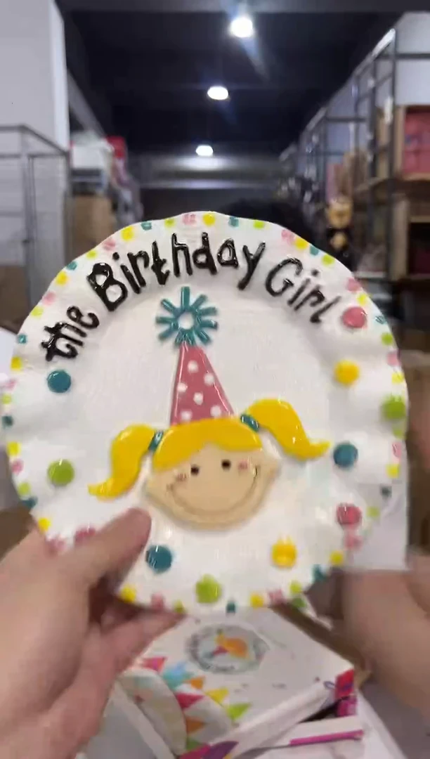 瓷片b款原盒女孩盘子