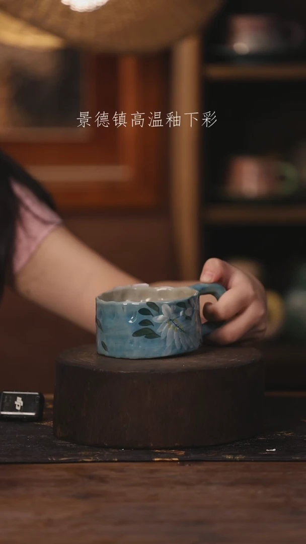 陶瓷景德镇高温釉下手绘陶瓷376