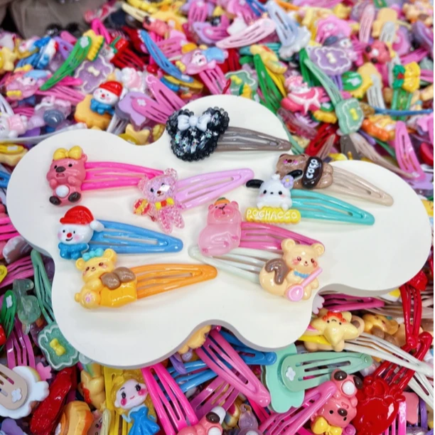 20个混装掰掰夹紫黄粉蓝儿童发夹卡通可爱宝宝彩色糖果色碎发夹