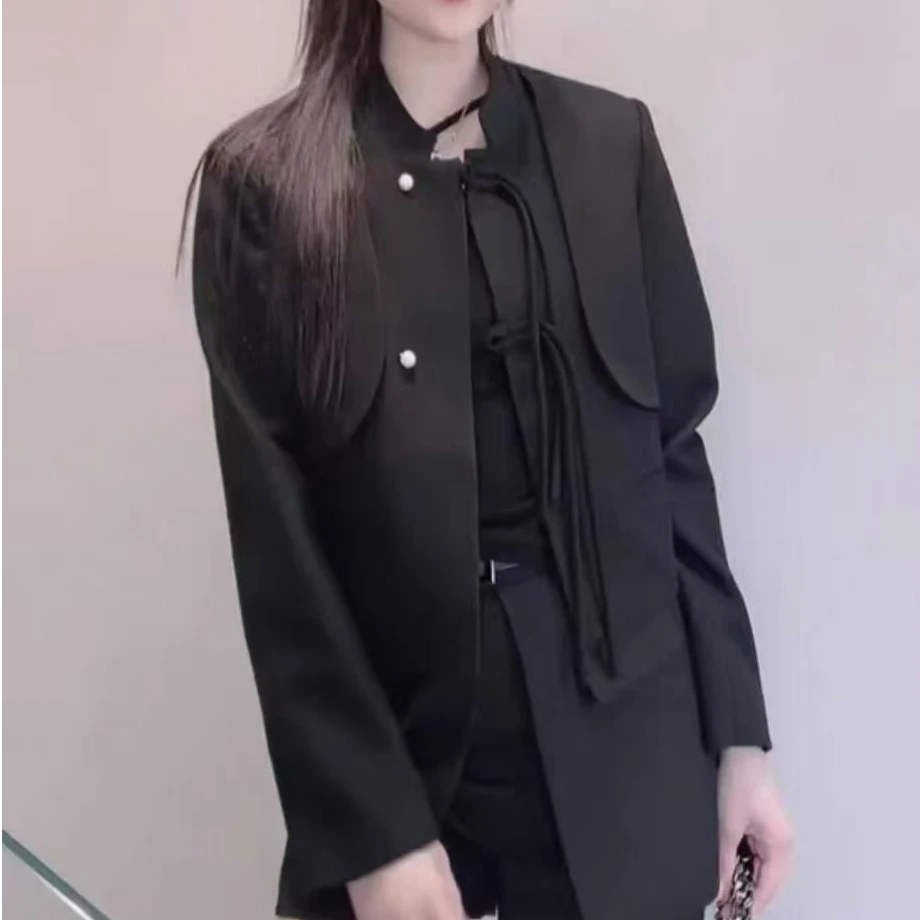 新款小立领盘扣流苏复古短款外套