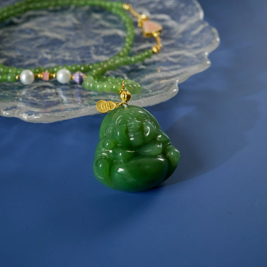 【虎门吴姐】和田玉18K金佛公吊坠H640ZC1413D