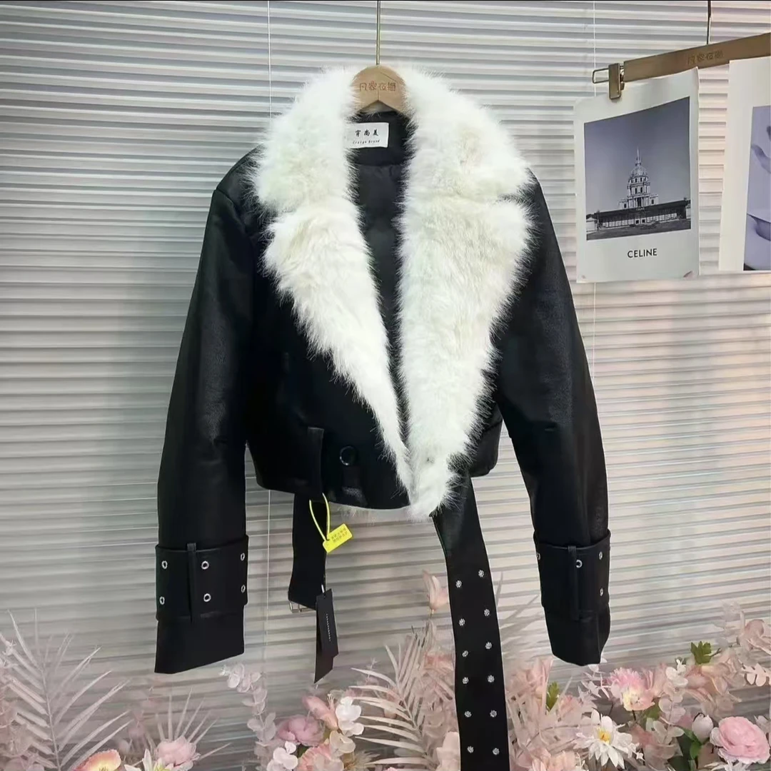 57时尚百搭洋气轻奢小众设计蛋白皮衣韩版气质