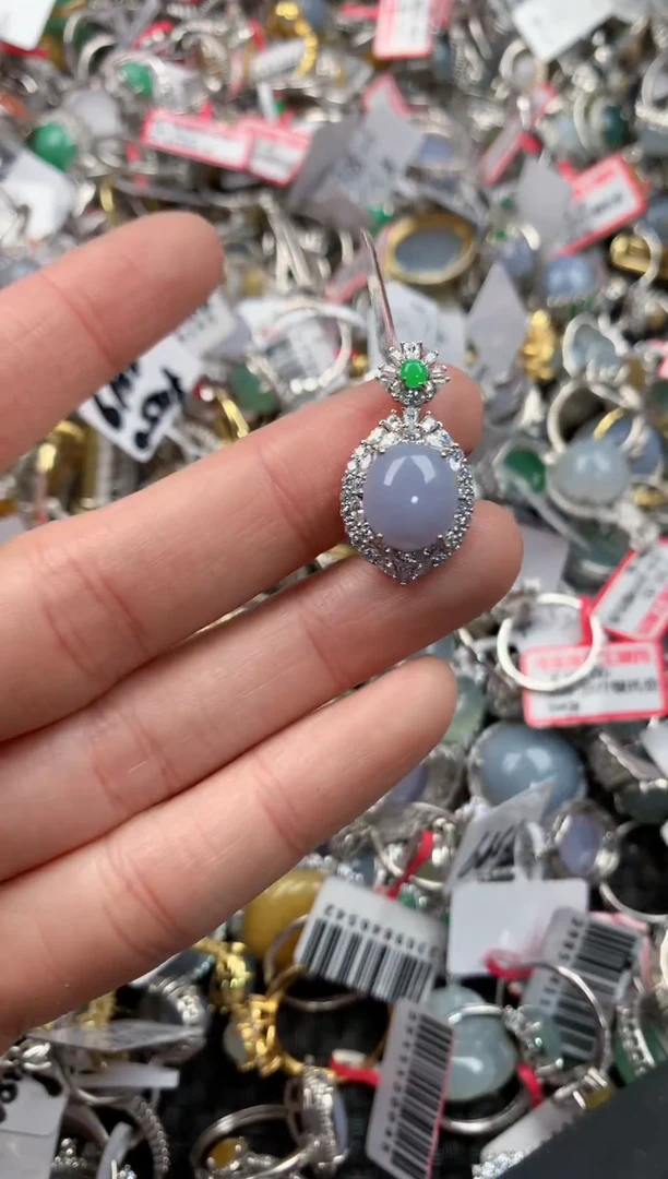 银S925镶嵌戒指翡翠444-----6
