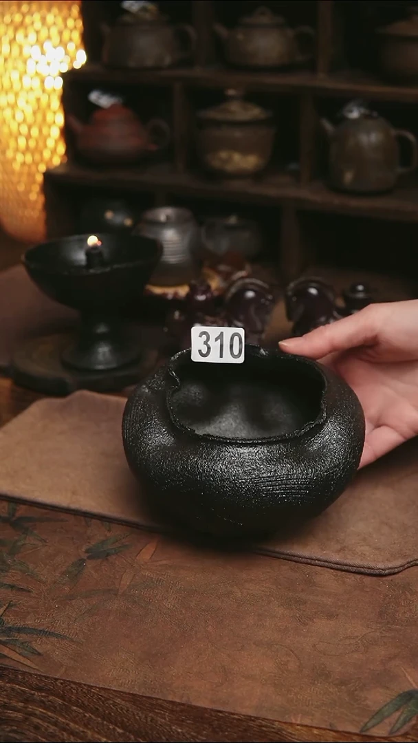 310号紫砂全手黑色建水