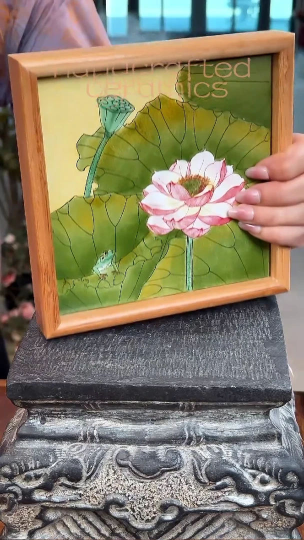 陶瓷手工釉上彩瓷片竹木