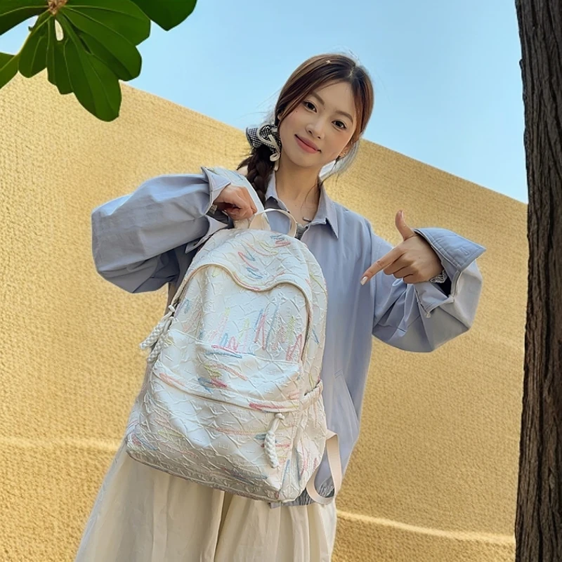 时尚双肩背学院小清新双肩包女休闲ins大学生中学生双肩包百搭