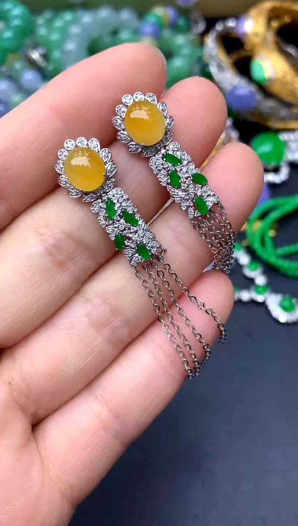 18K金镶嵌翡翠耳饰230-中国好珍宝