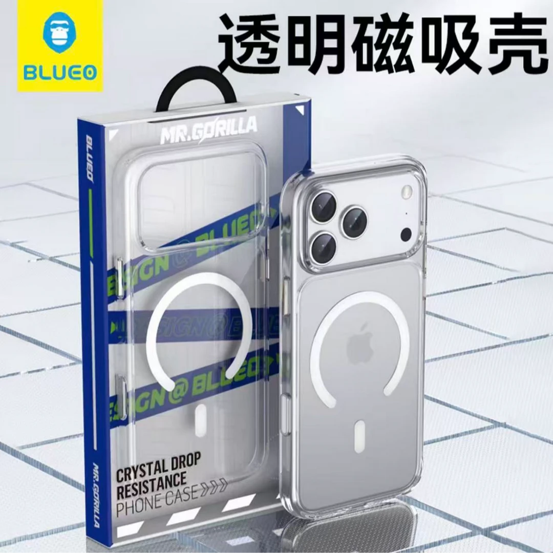 【相机按键全包】蓝猩适用于iPhone17ProMax透明磁吸防摔手机壳
