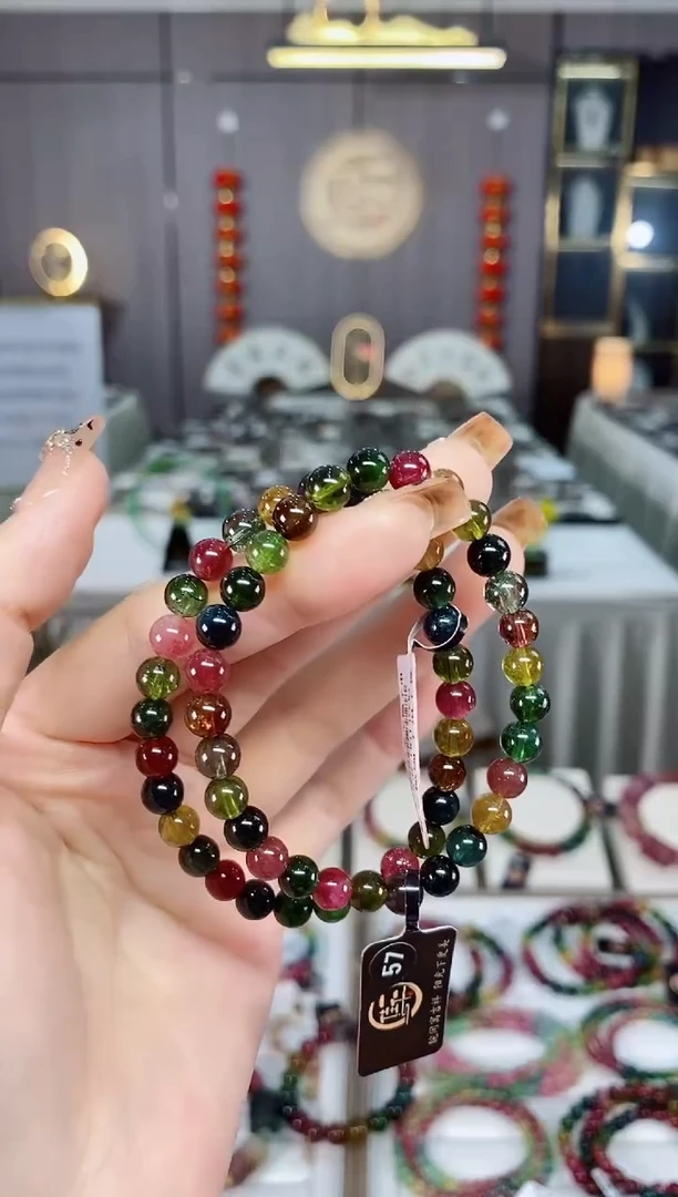 老矿碧玺单圈手串6mm+未镶嵌碧玺dan多样性发货一条