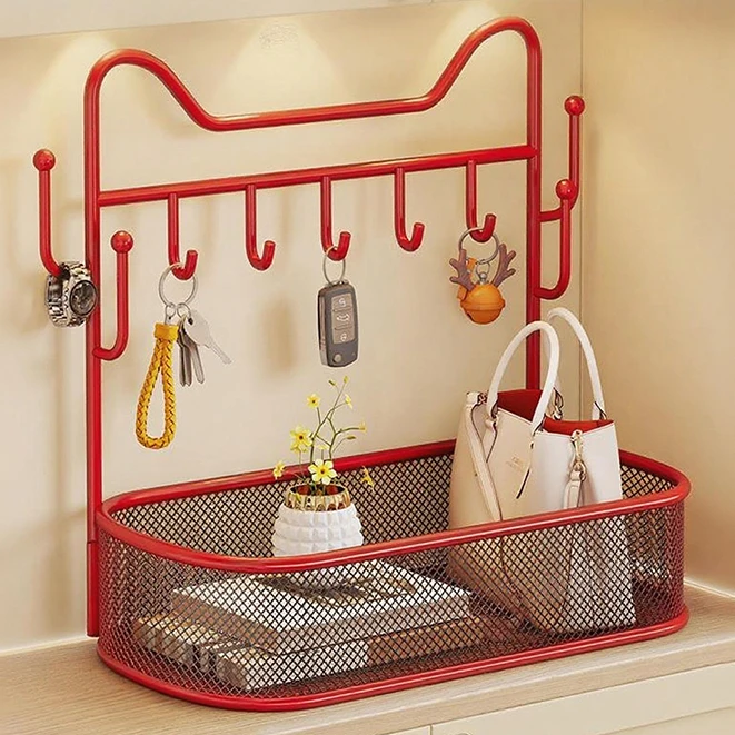 玄关钥匙收纳装饰盒摆件入户门口鞋柜上置物架桌面挂墙整理的神器