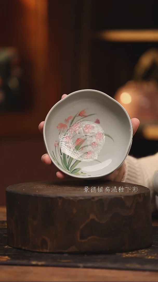 陶瓷 景德镇高温釉下手绘陶瓷@L583@
