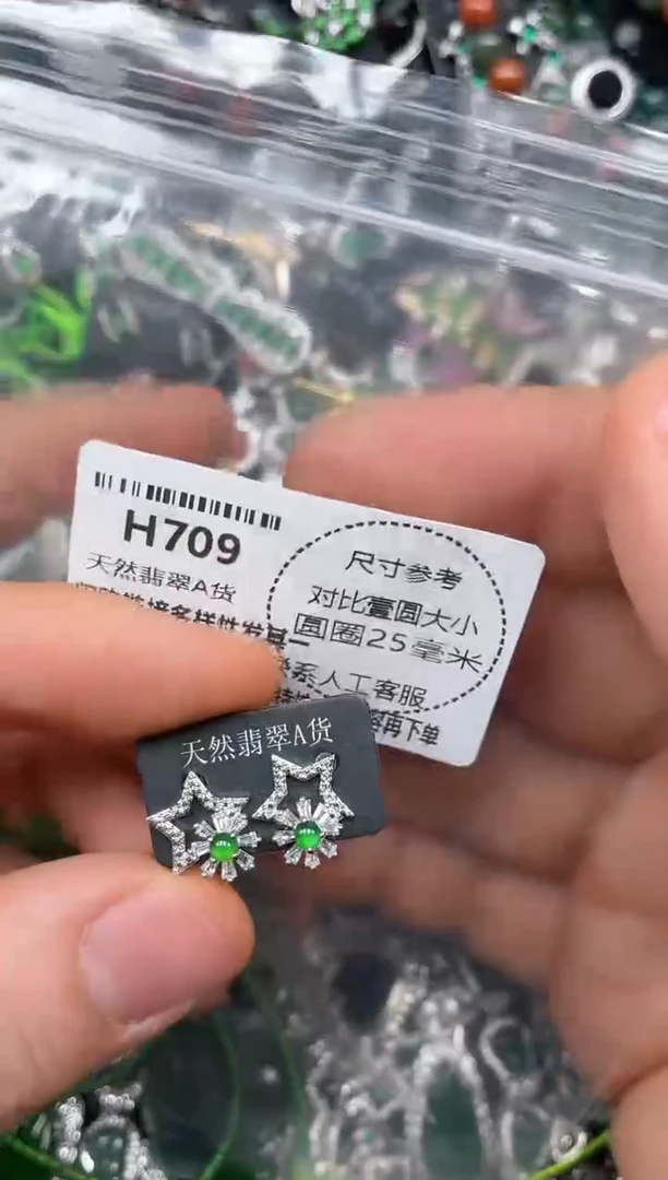 颈饰未镶嵌翡翠H709耳钉