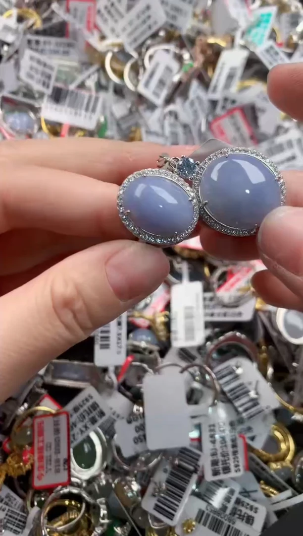 银S925镶嵌戒指翡翠888---8