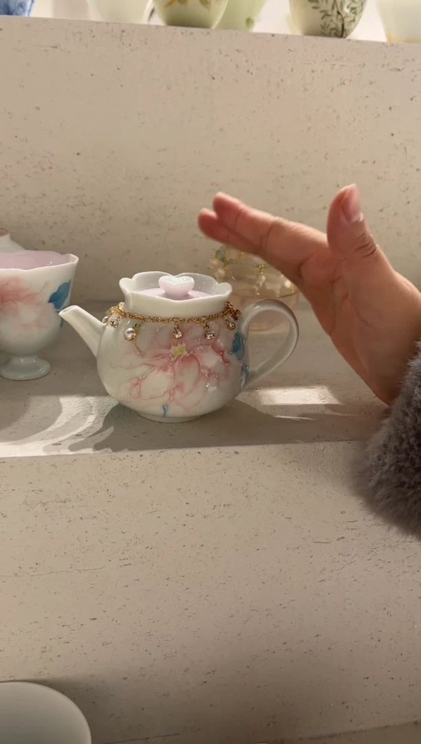 【闪购商品】明知山志-有田烧-国色惊城-念露壶+提溜