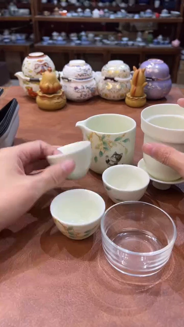 真的很便宜会开片的旅行茶具