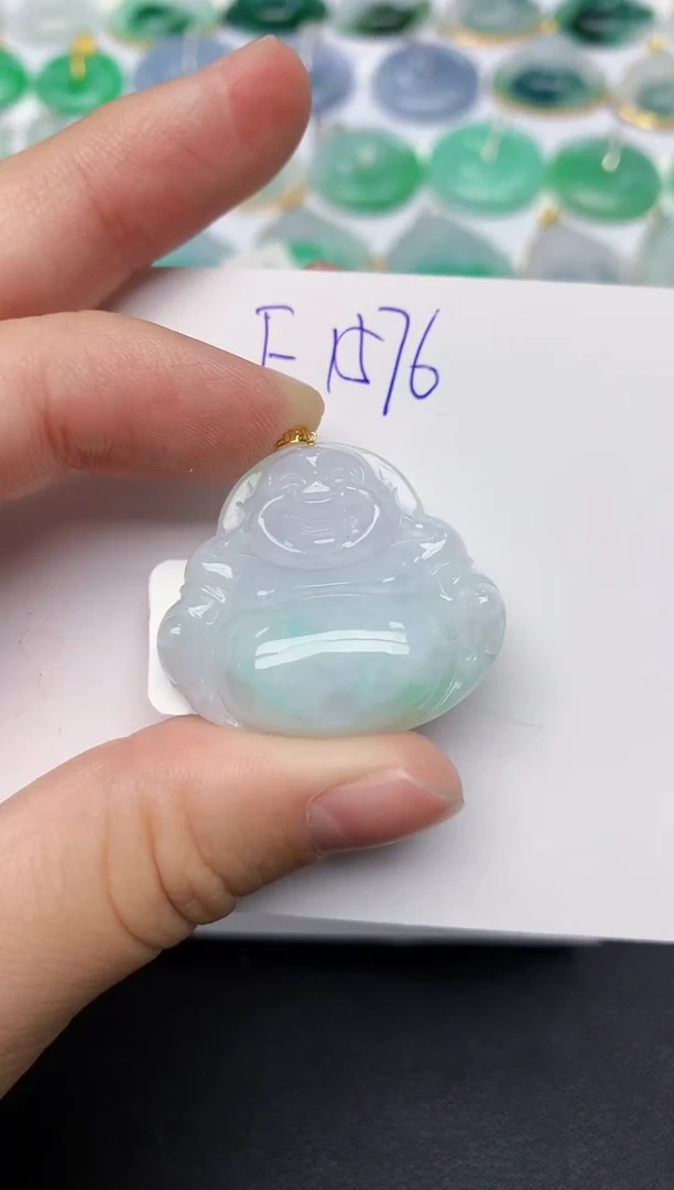 颈饰18K金镶嵌翡翠天然缅甸A货翡翠百元以上9元证书费自理