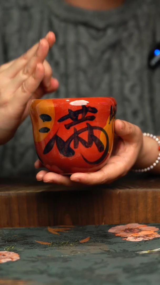 杯釉下彩手工手绘同款陶器