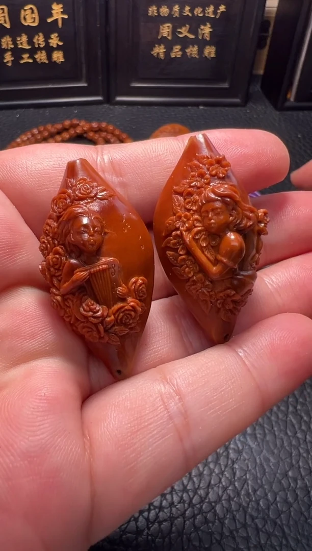 橄榄核回血小石头浮雕何以笙箫默单件一对