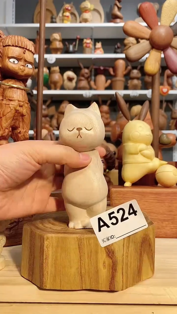 【闪购商品】木木雕摆件可爱卡通
