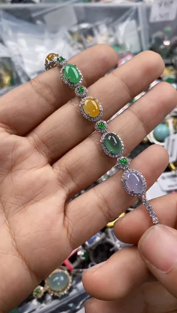 银S925镶嵌戒指翡翠777     9