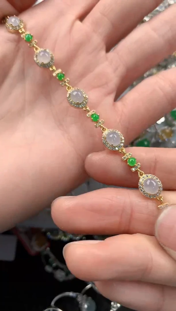 银S925镶嵌戒指翡翠666   1