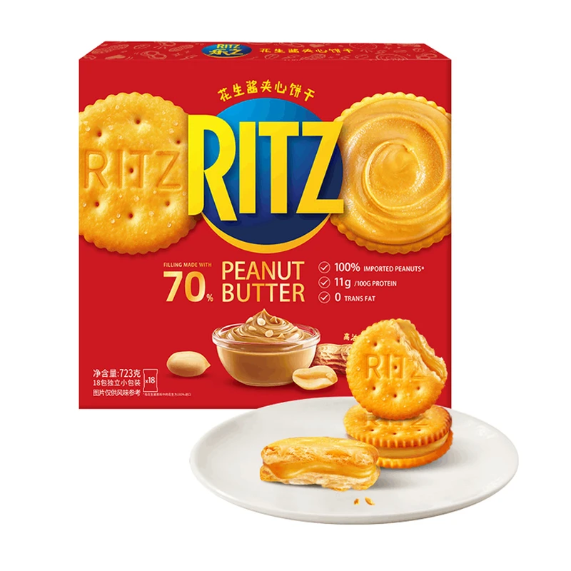 【会员超市】乐之（Ritz）香浓花生酱口味夹心饼干723g