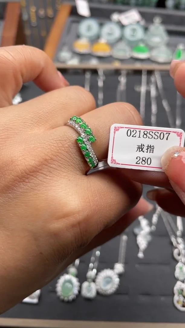 【闪购商品】翡翠戒指银S925镶嵌0218SS07