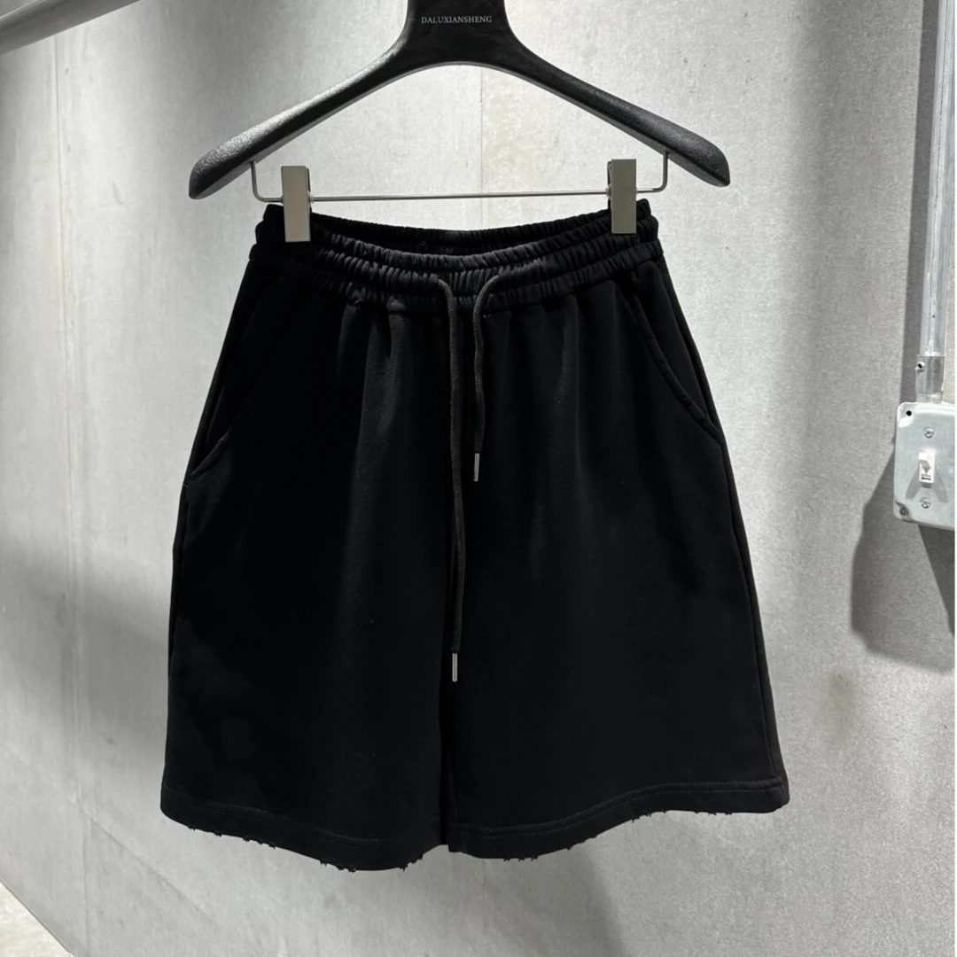 夏季新款重磅复古洗水磨破500G潮牌短裤 巴黎风百搭高级感男短裤