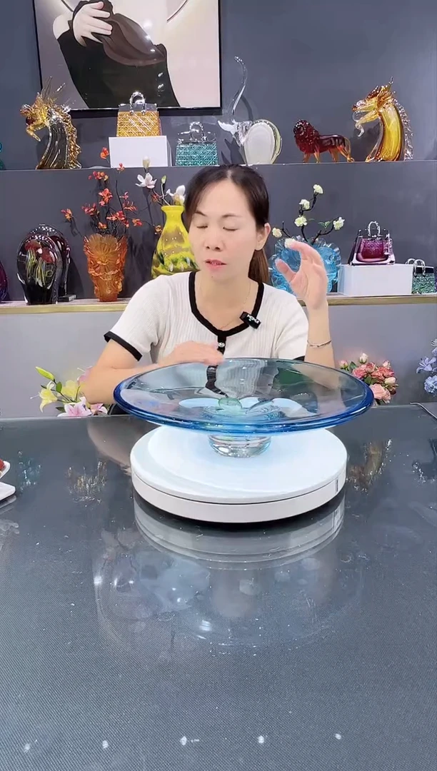 琉璃水晶琉璃果盘1个