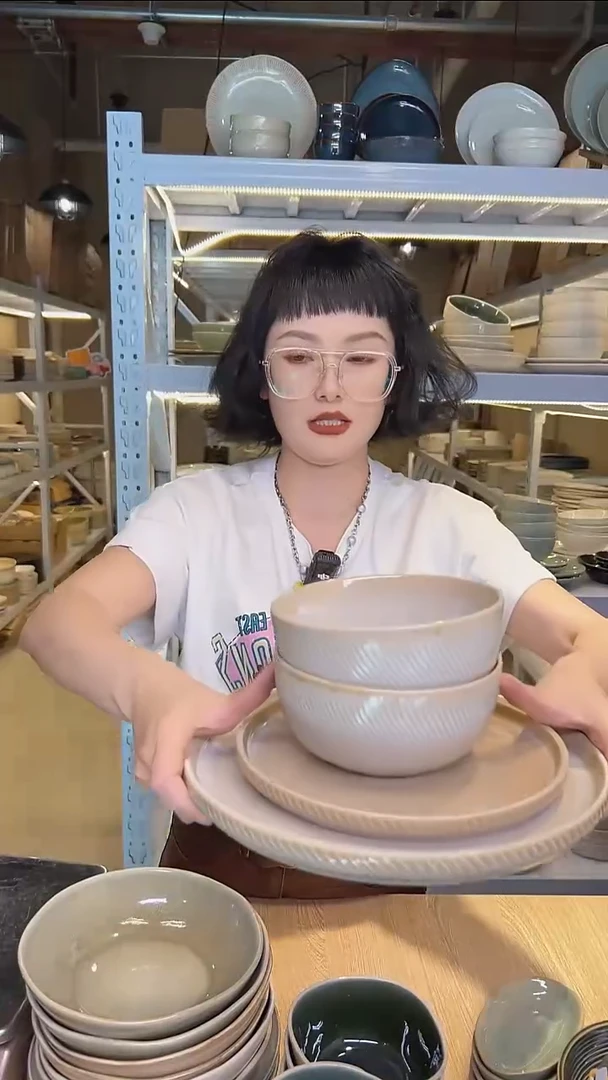 瓷91外贸尾货高温釉下彩餐具默认微瑕