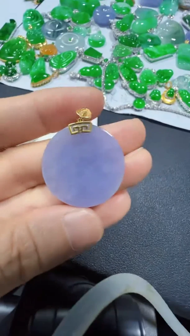 吊坠(不含链)18K金镶嵌翡翠2980