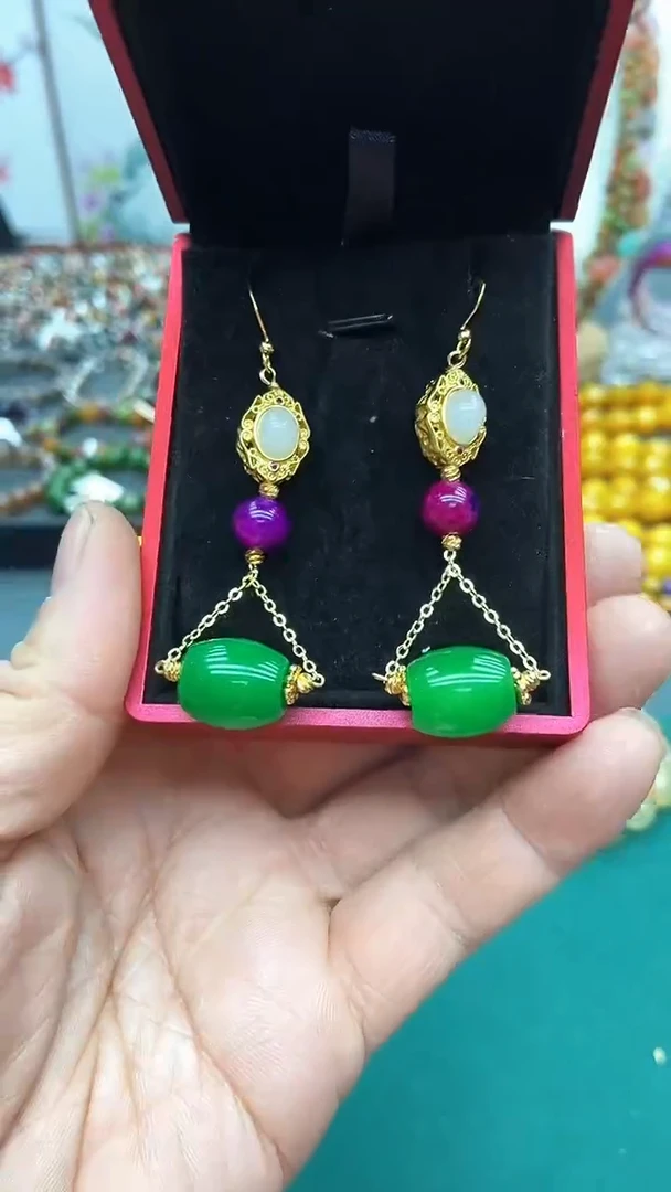 【闪购商品】翡翠耳饰银S925镶嵌S117 耳饰