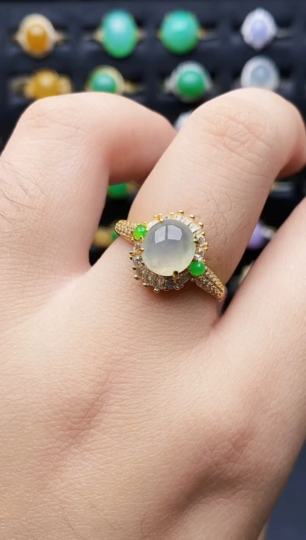 银S925镶嵌戒指翡翠1135