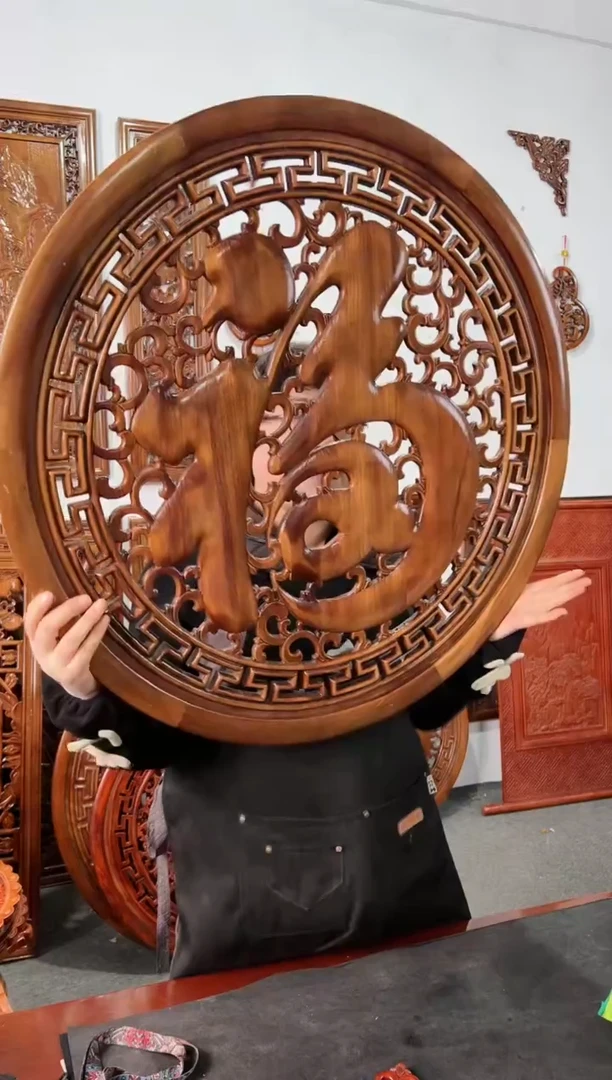 【闪购商品】香樟木木雕80公分  康熙福 库存处理有木纹