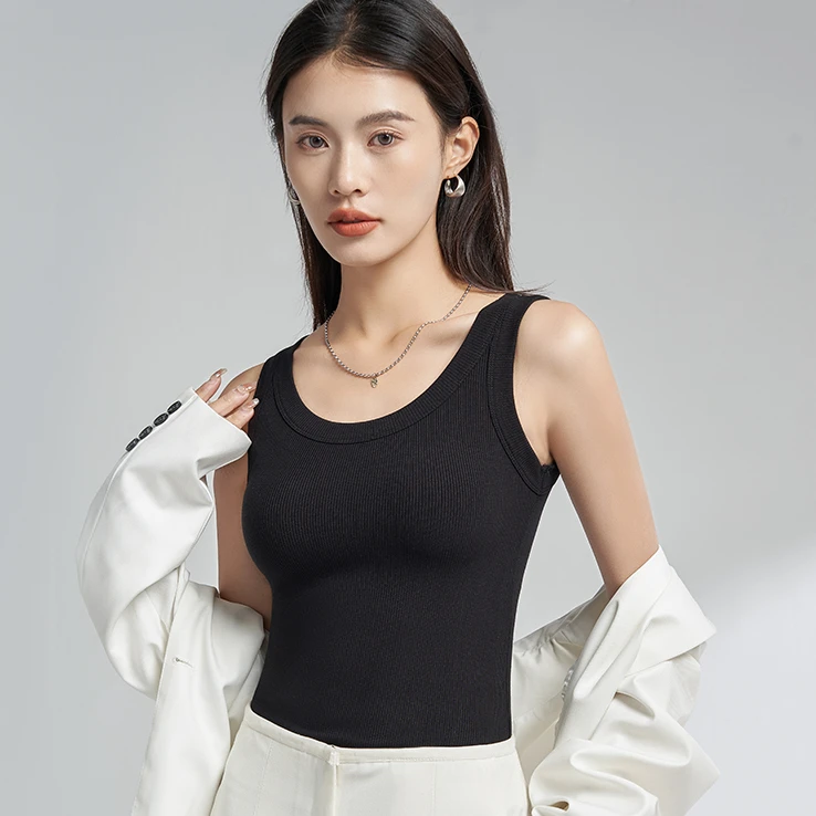 女吊带背心夏季螺纹外穿女背心打底显瘦百搭上衣修身无袖女士美背