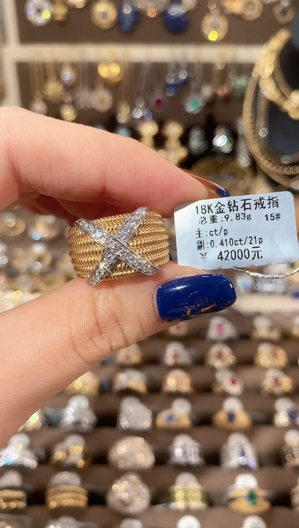 18K金镶嵌戒指/指环钻石18K金钻石戒指15