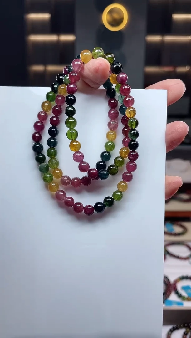 三圈手串未镶嵌碧玺（多样性发一条）Q