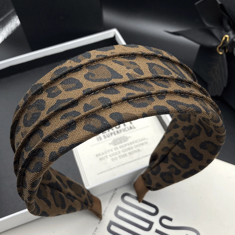 新款气质法式原创设计休闲风韩版头箍发捆女士豹纹时尚发箍高档