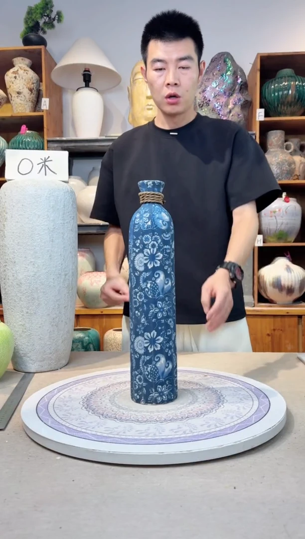 瓶陶瓷花瓶  福利  青花麻绳大号  不装水