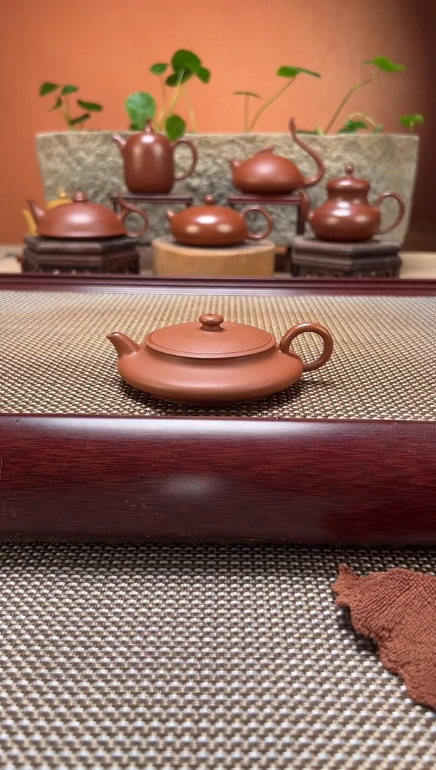 茶壶紫砂超薄胎小飞船 原矿朱泥 纯手制